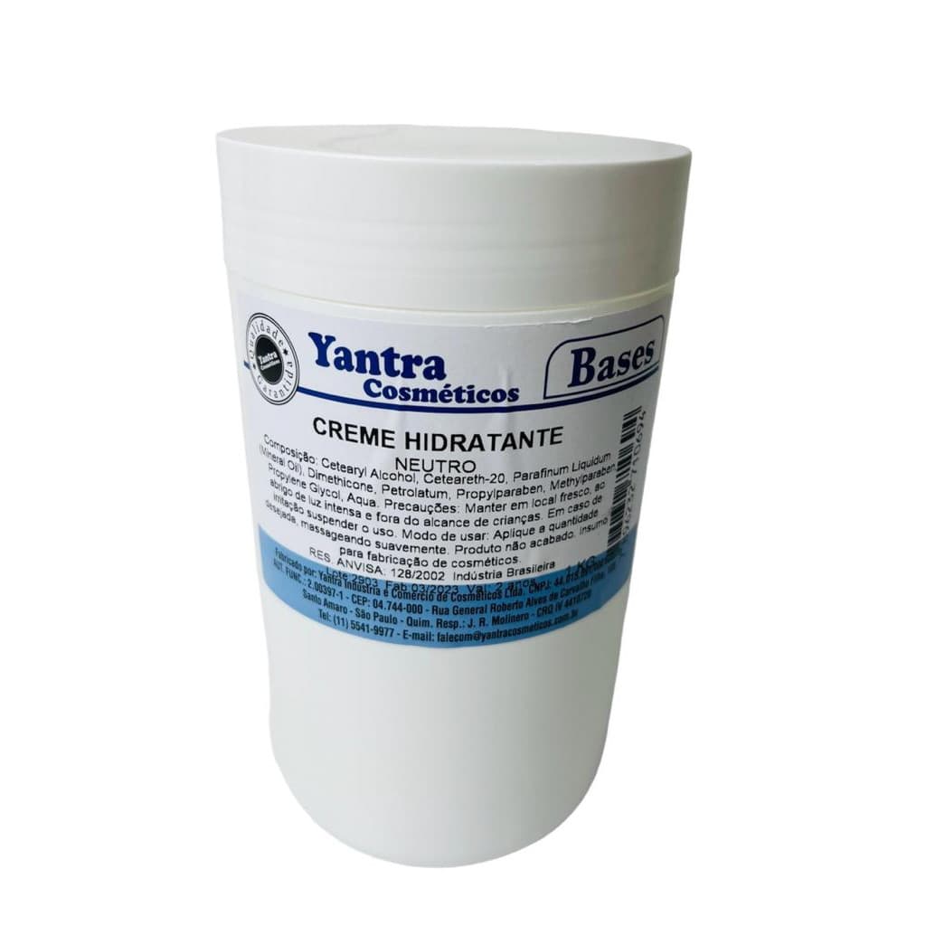 Base Creme Hidratante Neutro 1Kg Yantra Cosméticos - Pronta P/ Uso, Fórmula Neutra com Hidratação Profunda