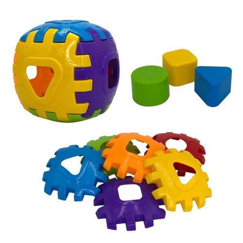 Cubo Didatico Infantil Monta Desmonta 3 Pecas Encaixe Colorido Educativo