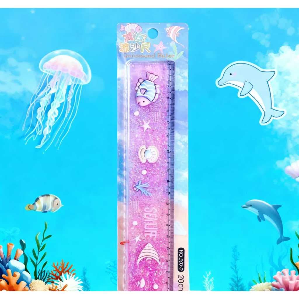 Régua com Efeito de Areia Fluida - Design Criativo e Relaxante