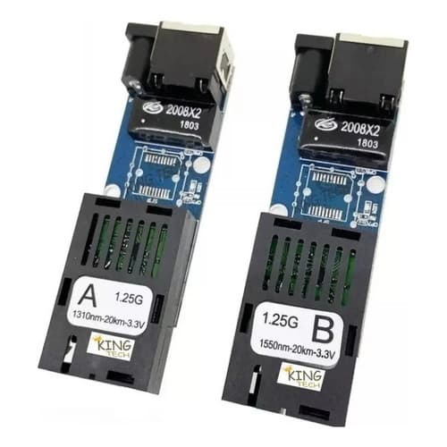 Kit 1x Par Placa Mini Conversor Mídia Giga Gigabit Par A+b