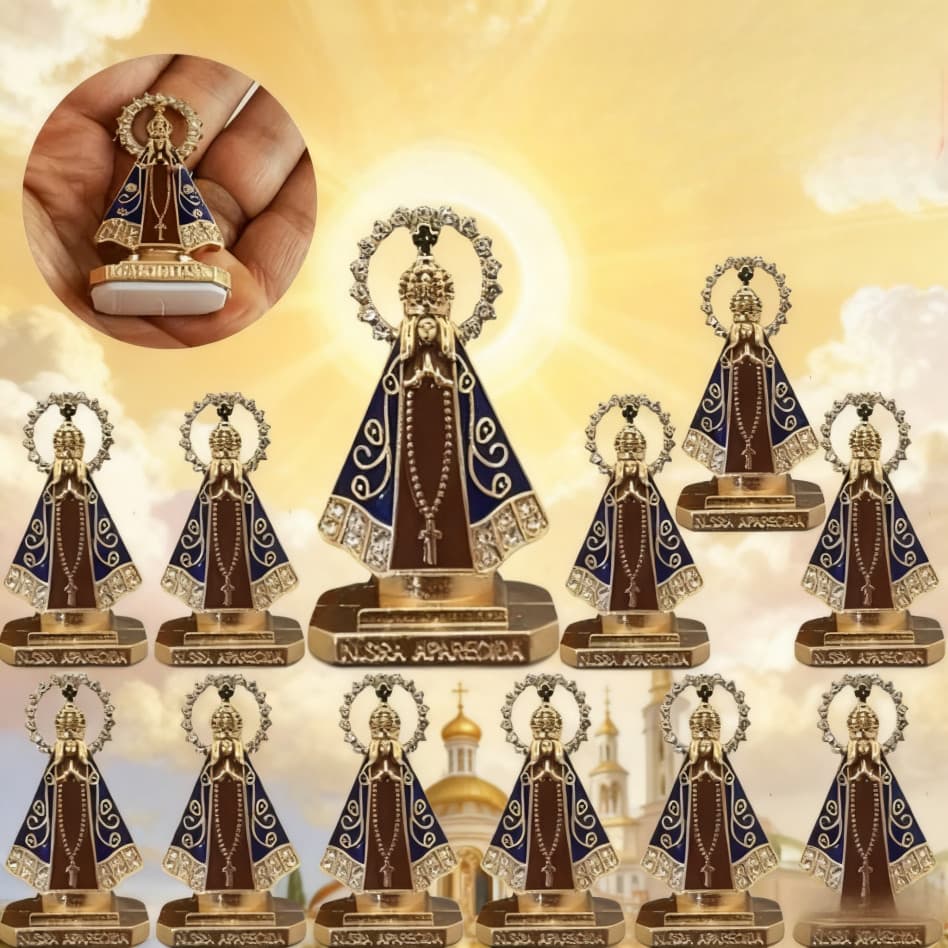 Estátua de Nossa Senhora Aparecida (Decoração para Painel de Carro) - Azul Marinho