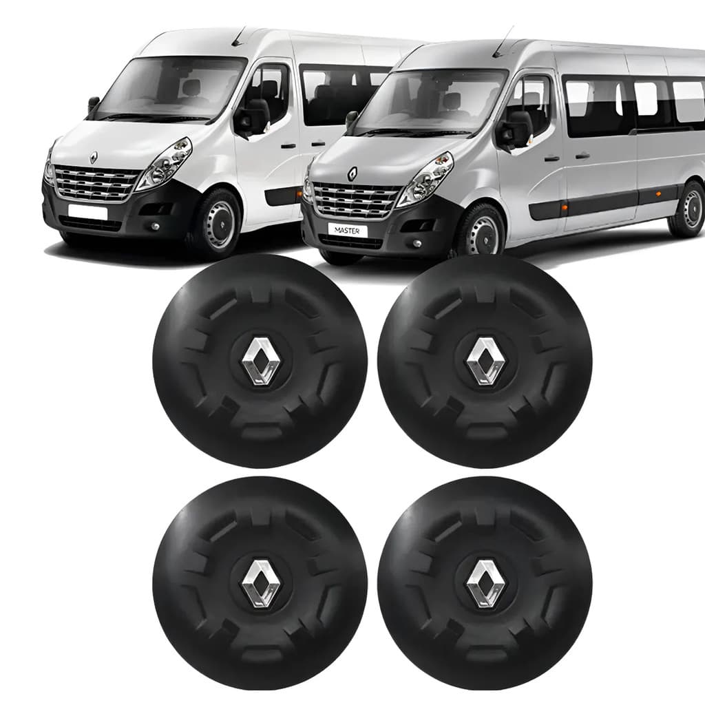 Calota centro miolo cromado Renault Master 2014 até 2021