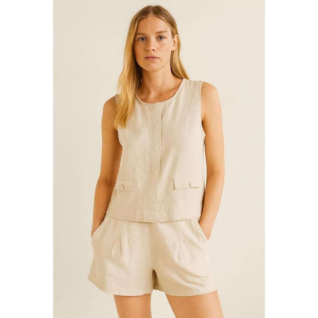 Conjunto Short E Colete Elegante Premium Casual