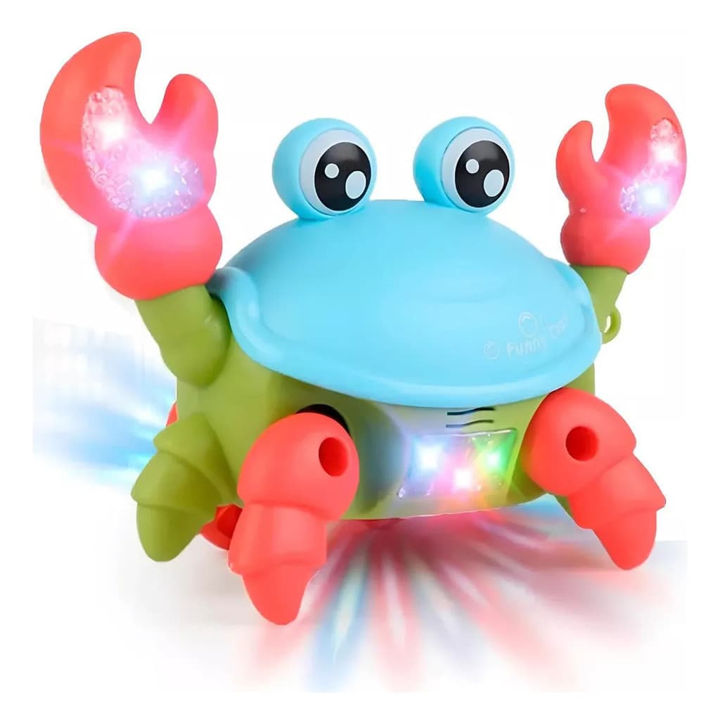 Caranguejo Fujão Brinquedo Siri Maluco Musical Com Led e Movimento