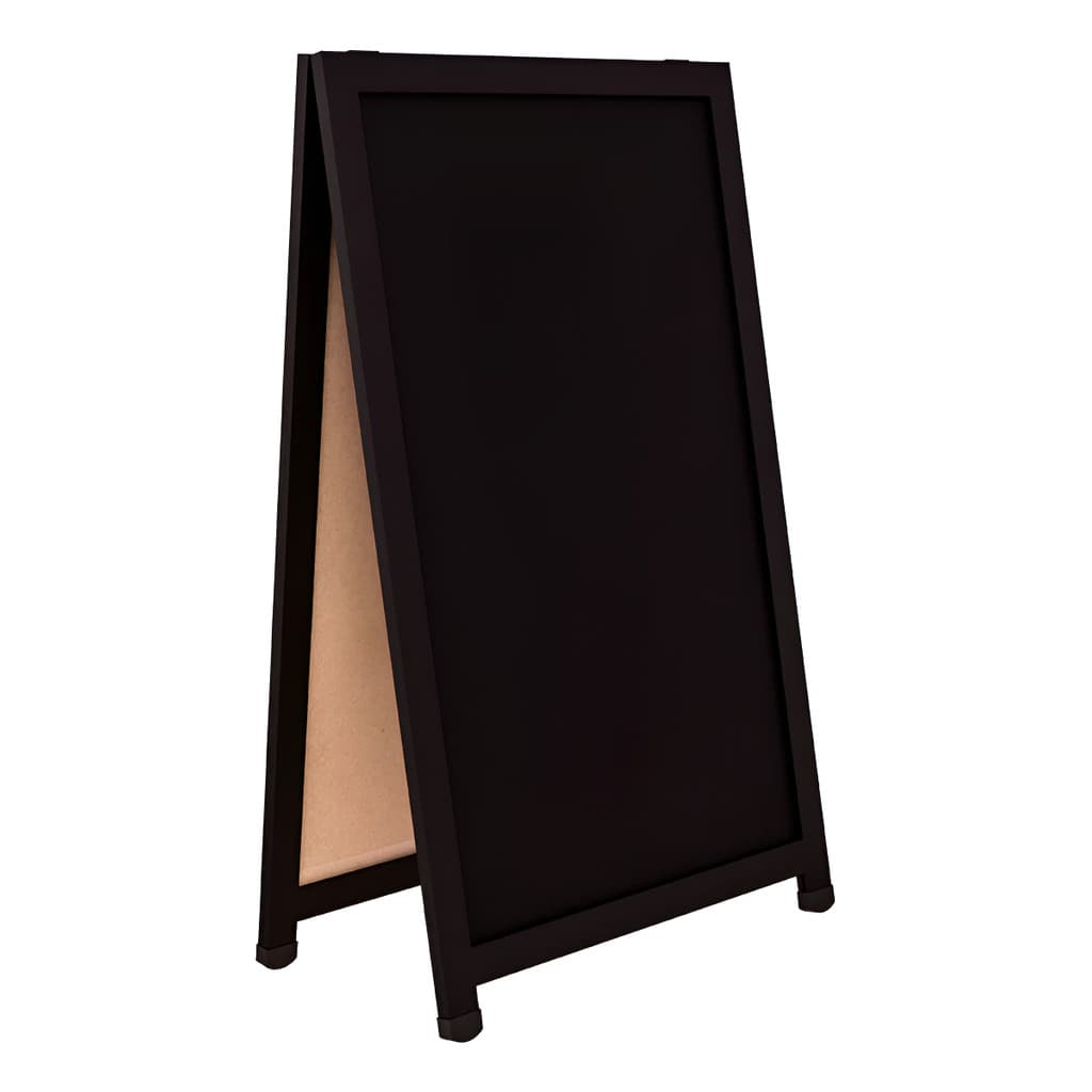 Lousa Preta Cavalete Gourmet Madeira 100x60cm Dupla Face