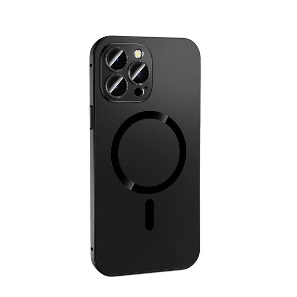 Capa para iPhone 13 Pro Max 14 Pro Max Alumínio Premium Metal Resistente e Carregamento Sem Fio