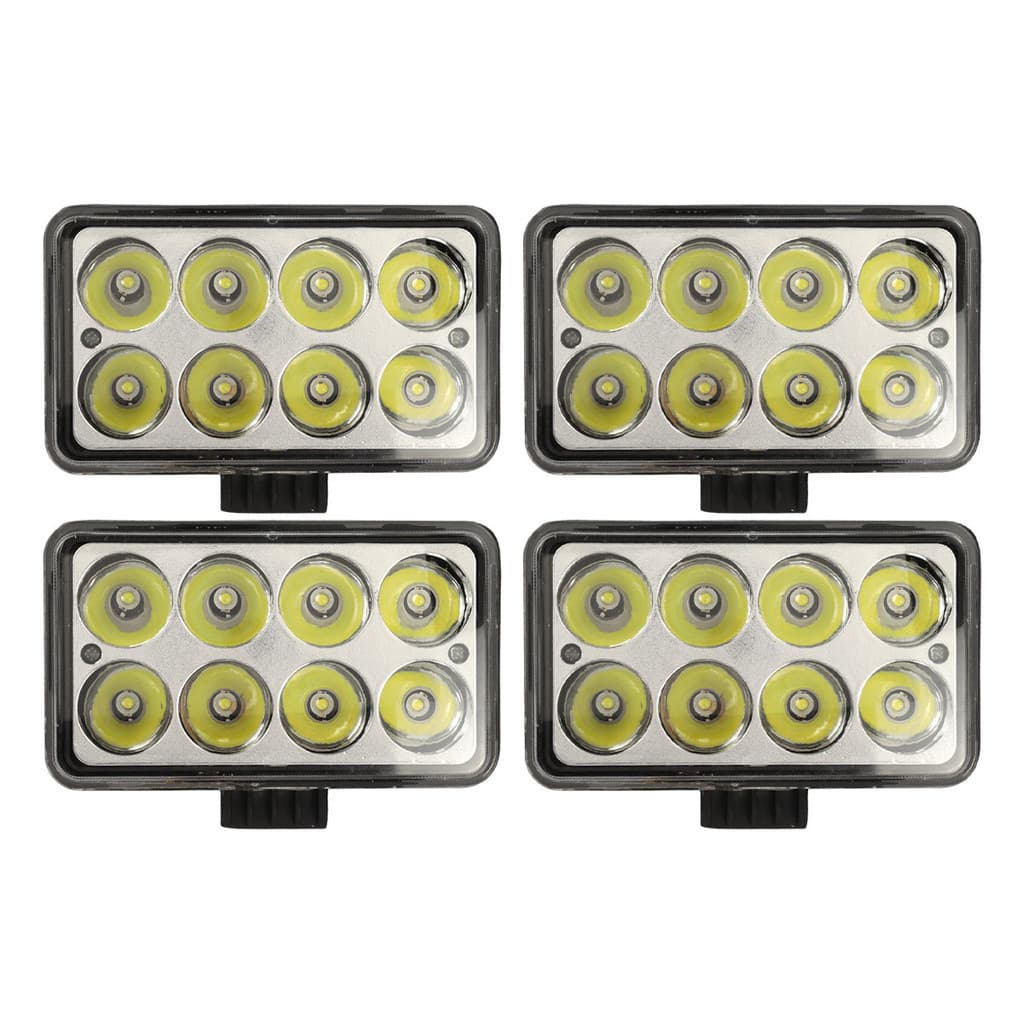 Kit 12 Farol Milha Retangular 8 Leds 24W Slim 2500 Lúmens Foco Spot 6000K