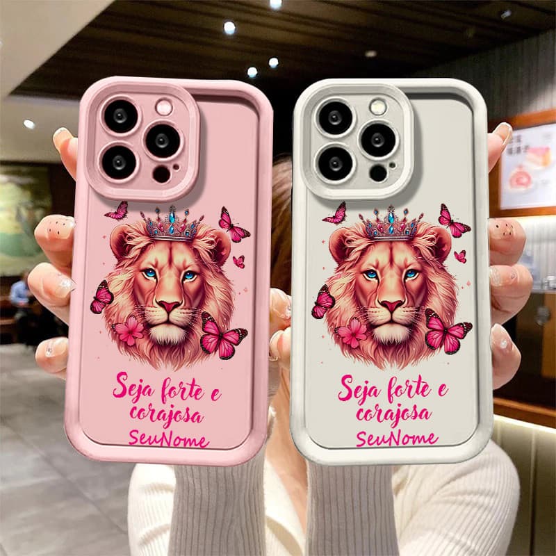 Capinha Capa Com personalizado Jesus Leão Para iPhone 16 15 14 13 12 11 Pro Max 16 7 8 Plus Case silicone