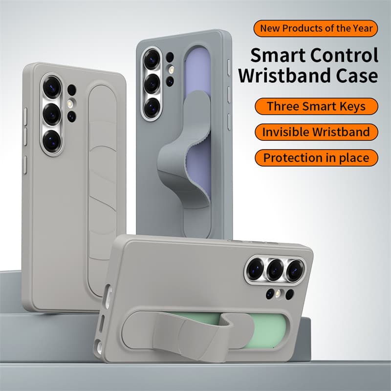 Para Galaxy S26 S24 S25 Ultra S23Ultra Plus Luxo Inteligente Silicone Pulseira Caso Do Telefone Multifuncional TPU Capa