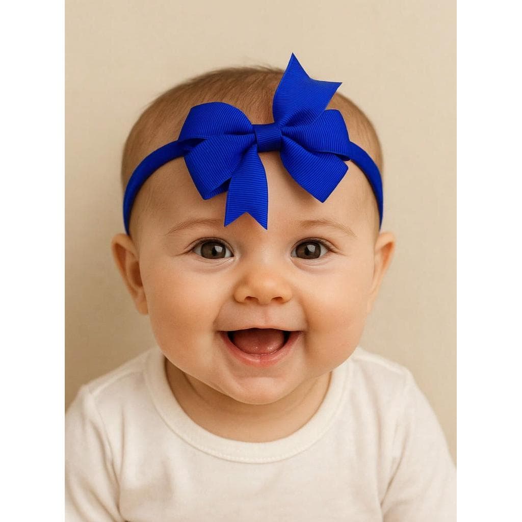 Laço Na Faixa De Cabelo De Bebê Na Meia De Seda