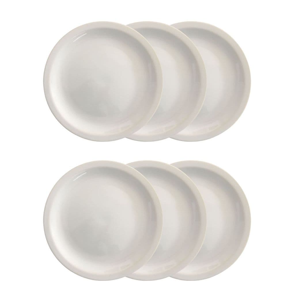 Kit 6 Pratos Raso de Cerâmica 25cm Branco