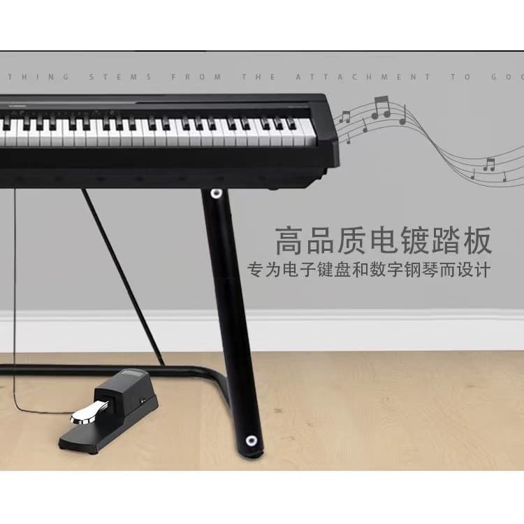 Pedal Sustain Universal com Chave Polaridade - Metálico, Pianos Digitais e Teclados