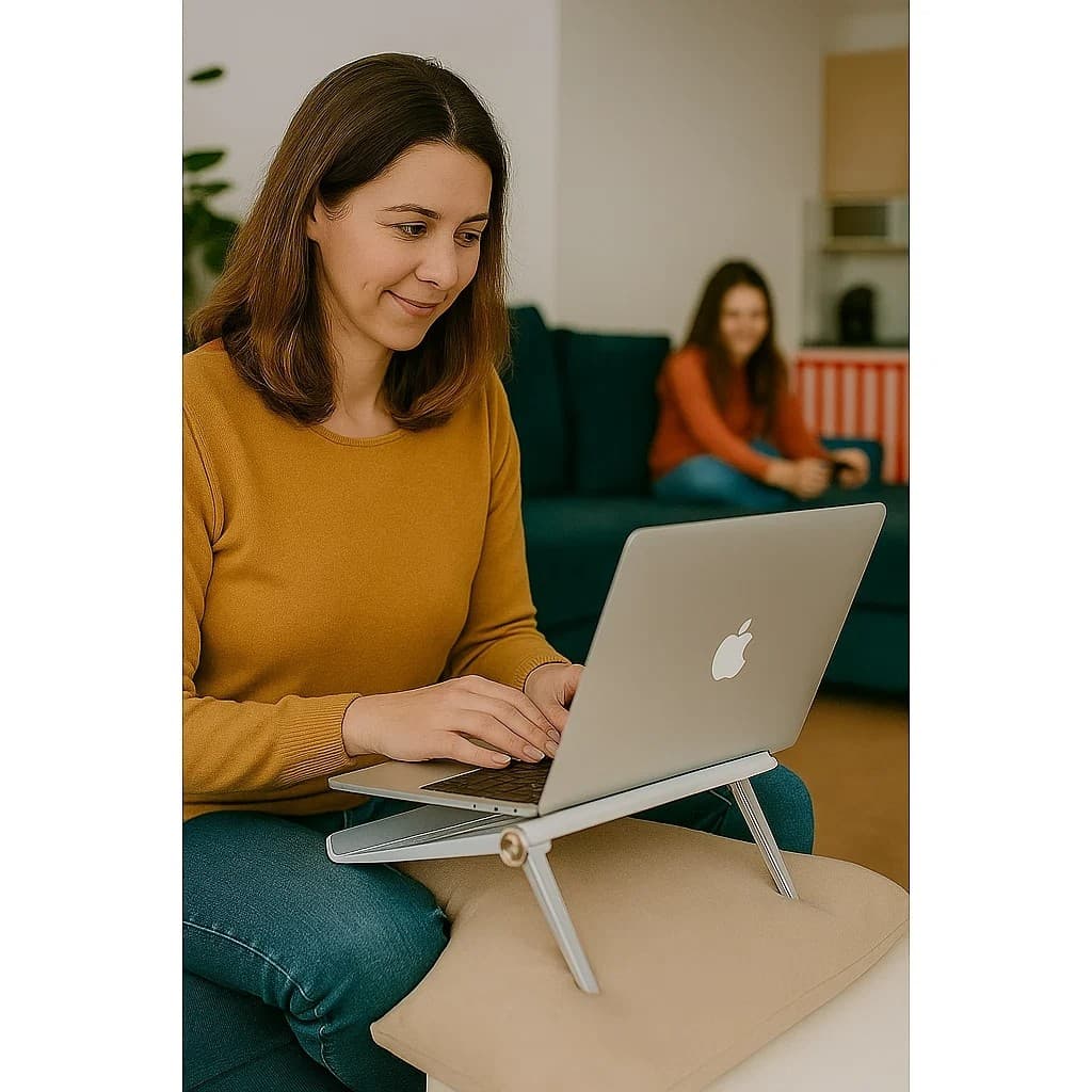 Suporte Notebook Branco Dobrável  Mesinha Apoio Inclinar Pezinho Laptop Trabalho Casa