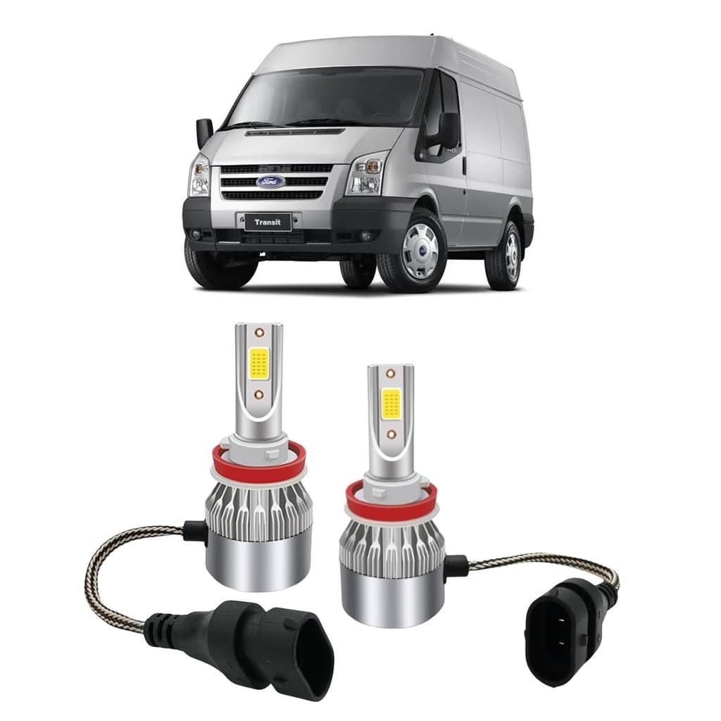 Par Lampada Super LED Farol de Milha Transit 2009 2010 2011 2012 2013 2014 6000k H11