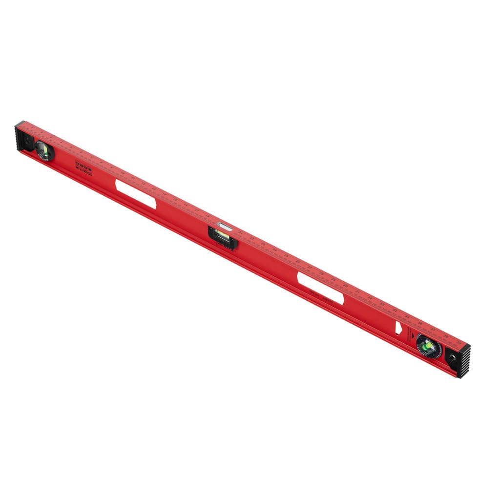 NIVEL DE ALUMINIO FERROVIARIO, REFORCADO, 2 BOLHAS + 1 ROTATIVA, 40POL., 1000MM, 1PC // MTX