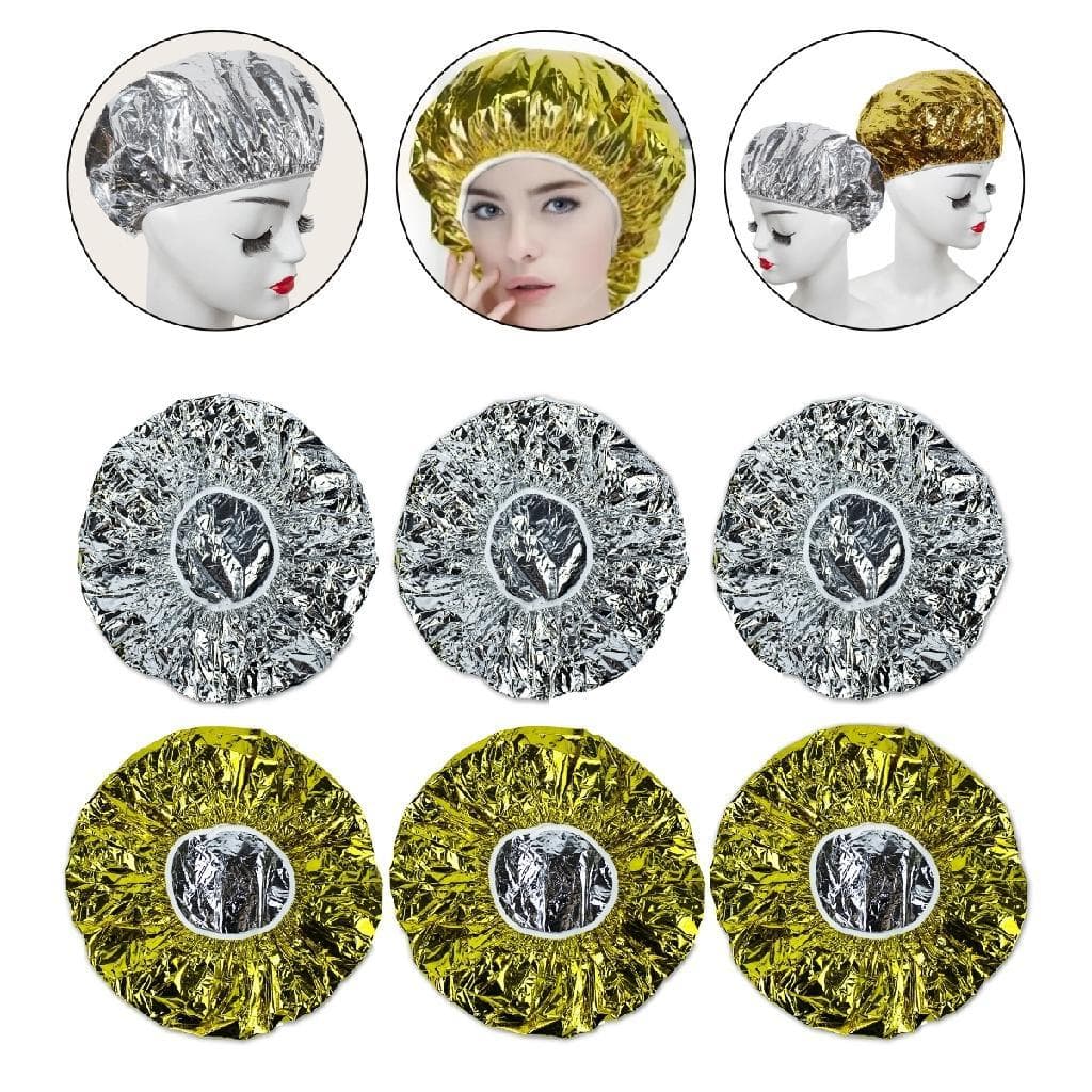 Kit 6 Touca Térmica Metalizada Reutilizável Hidratação Salão Beleza Estética Cronograma Capilar