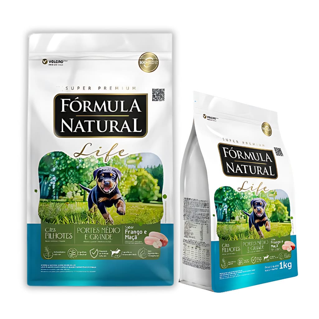 Formula Natural Life Filhotes Médio e Grande Porte 15kg - Crescimento Saudável e Nutrição Completa
