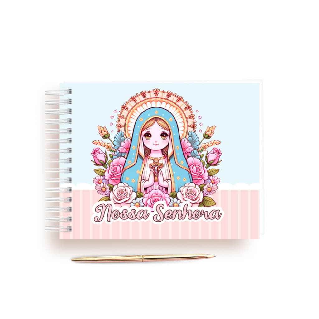 Livro de Colorir Nossa Senhora – 50 Páginas 120g, Capa Dura, Personalizado e Envio Imediato