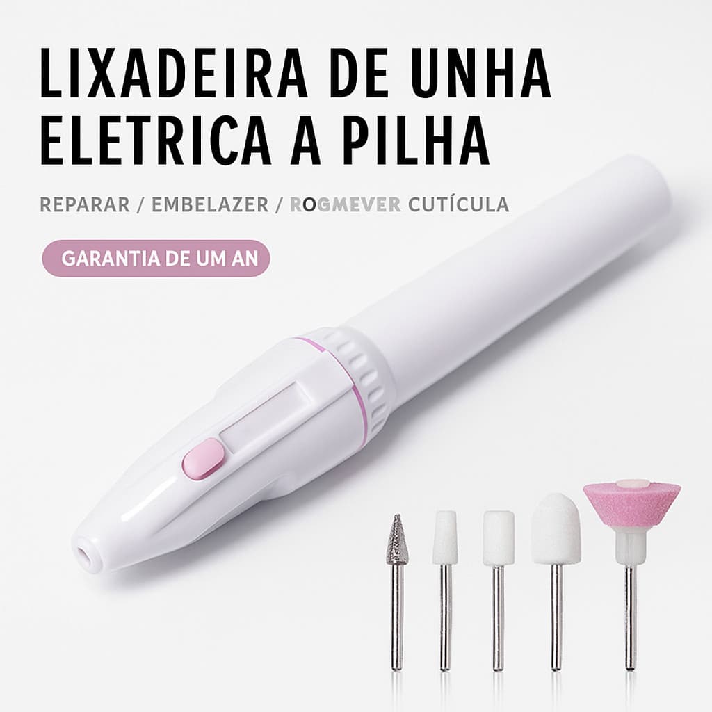 Lixa Elétrica e Removedor de Cutículas Portátil Profissional para Unhas – Manicure Completa