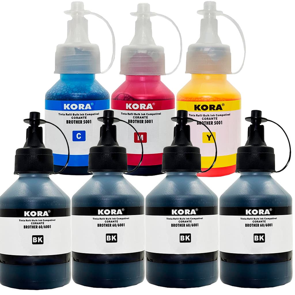 Kit 7 Tintas Para Brother T420W T510W T520W T220 T710W T720DW MFC-T810W