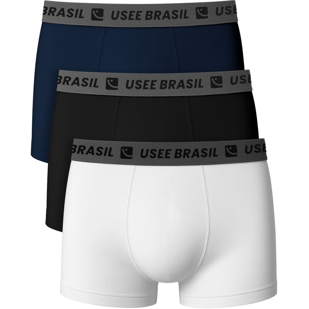 Kit 3 Cuecas Boxer Algodão Premium Adulto Kit Cueca Masculina Algodão Cueca Box Usee Brasil