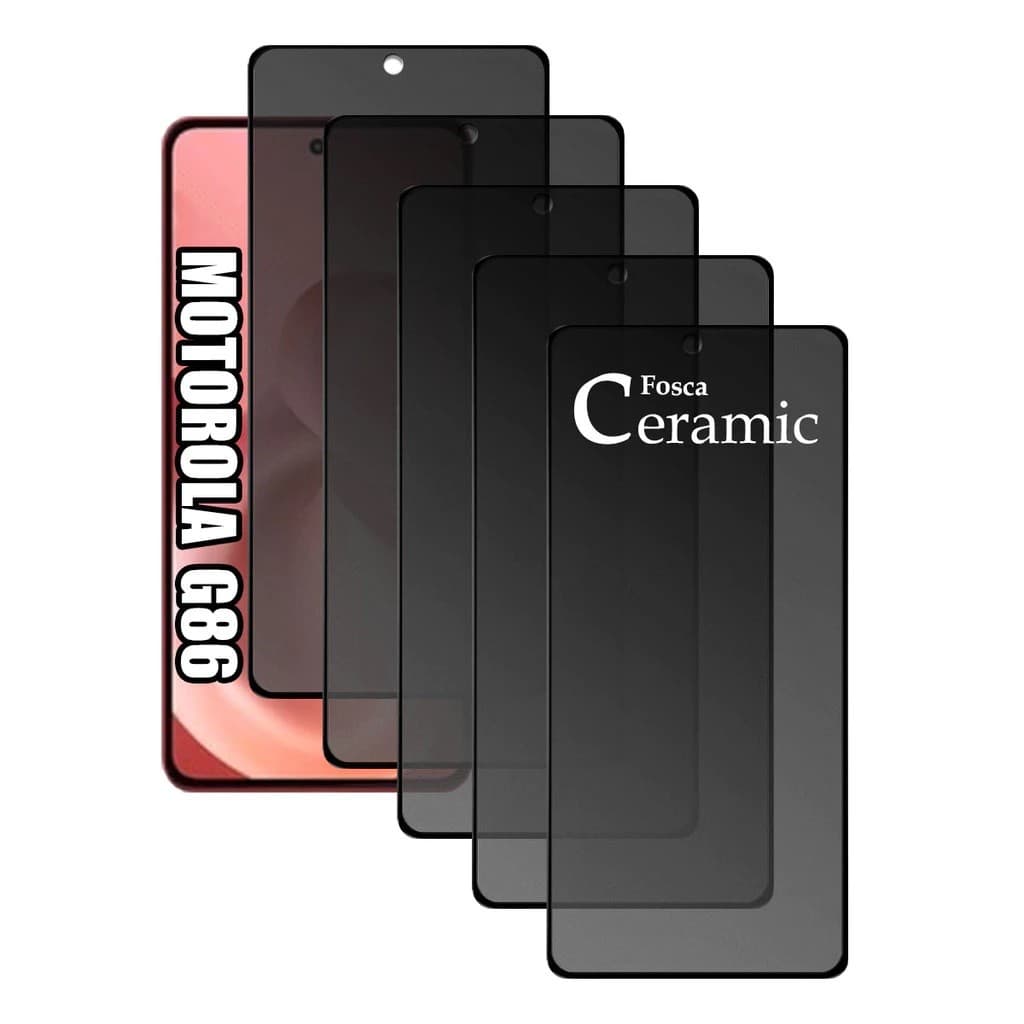 Kit 5UN Películas Privacidade Fosca Cerâmica Para Moto G86 5G