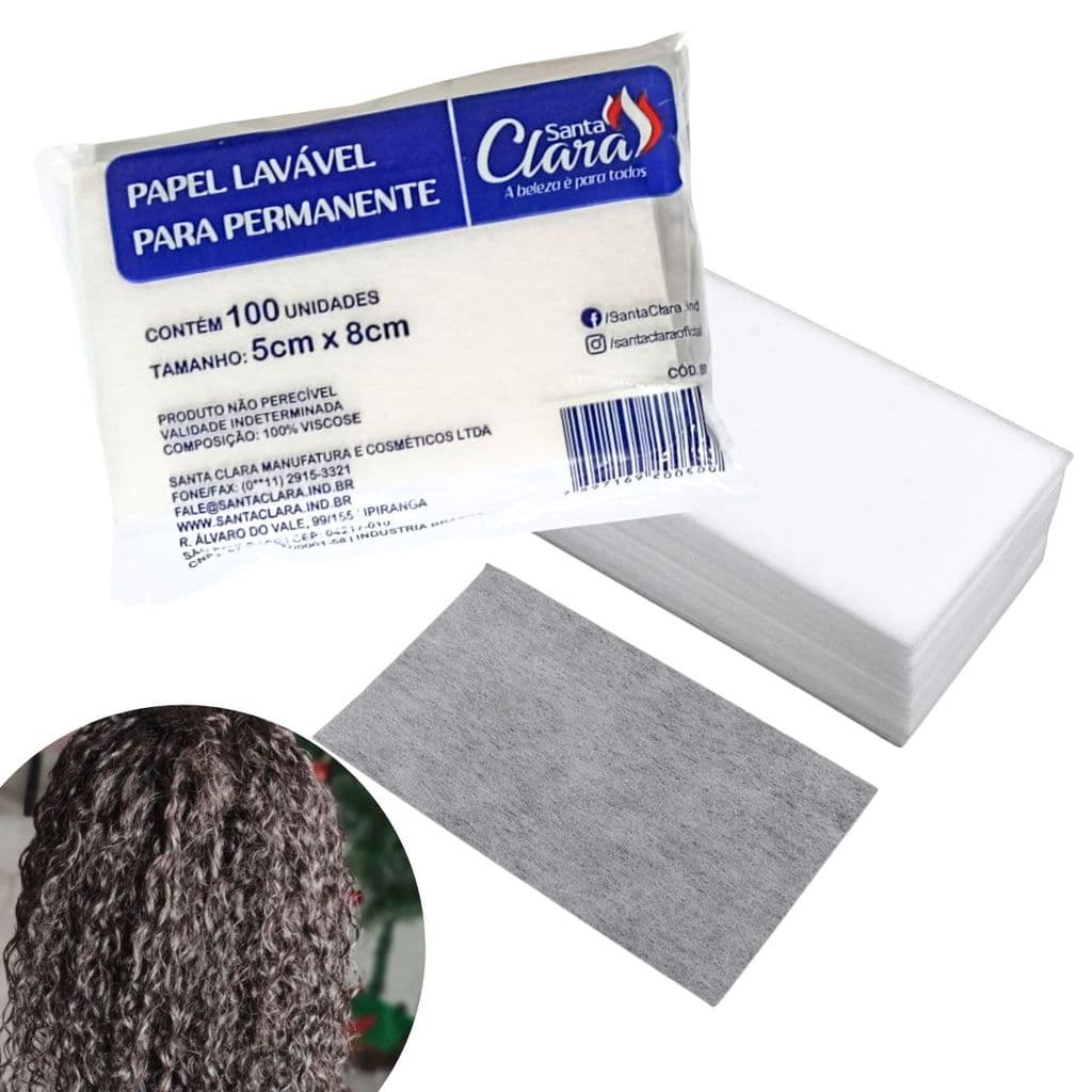 Papel Lavável para Permanente Santa Clara 100 Unidades