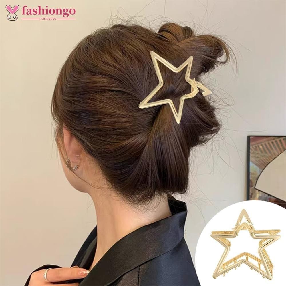 FASHIONGO Oco Estrela De Cinco Pontas Liga Hairpin Grampo De Cabelo Requintado Simples Headwear Acessório Para Mulher S1