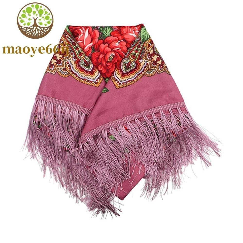 MAOYE66 Lenço Com Borla Estampa Vintage Moda Tamanho Grande Feminino Envoltórios Longos