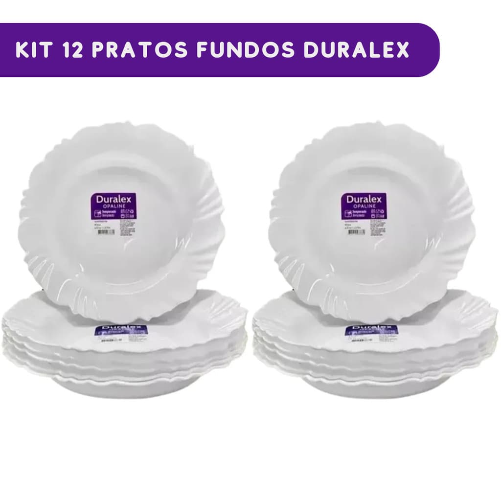 Jogo 12 Pratos Fundos 23cm Duralex Forma De Pétala