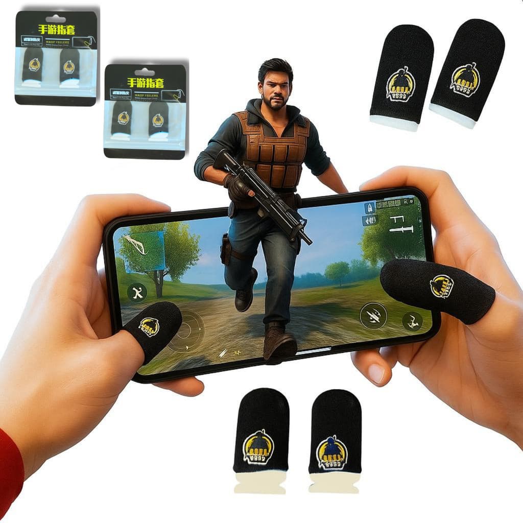 Kit 4 Luvas De Dedo Gamer Anti-Suor Jogar Free Fire PUBG COD