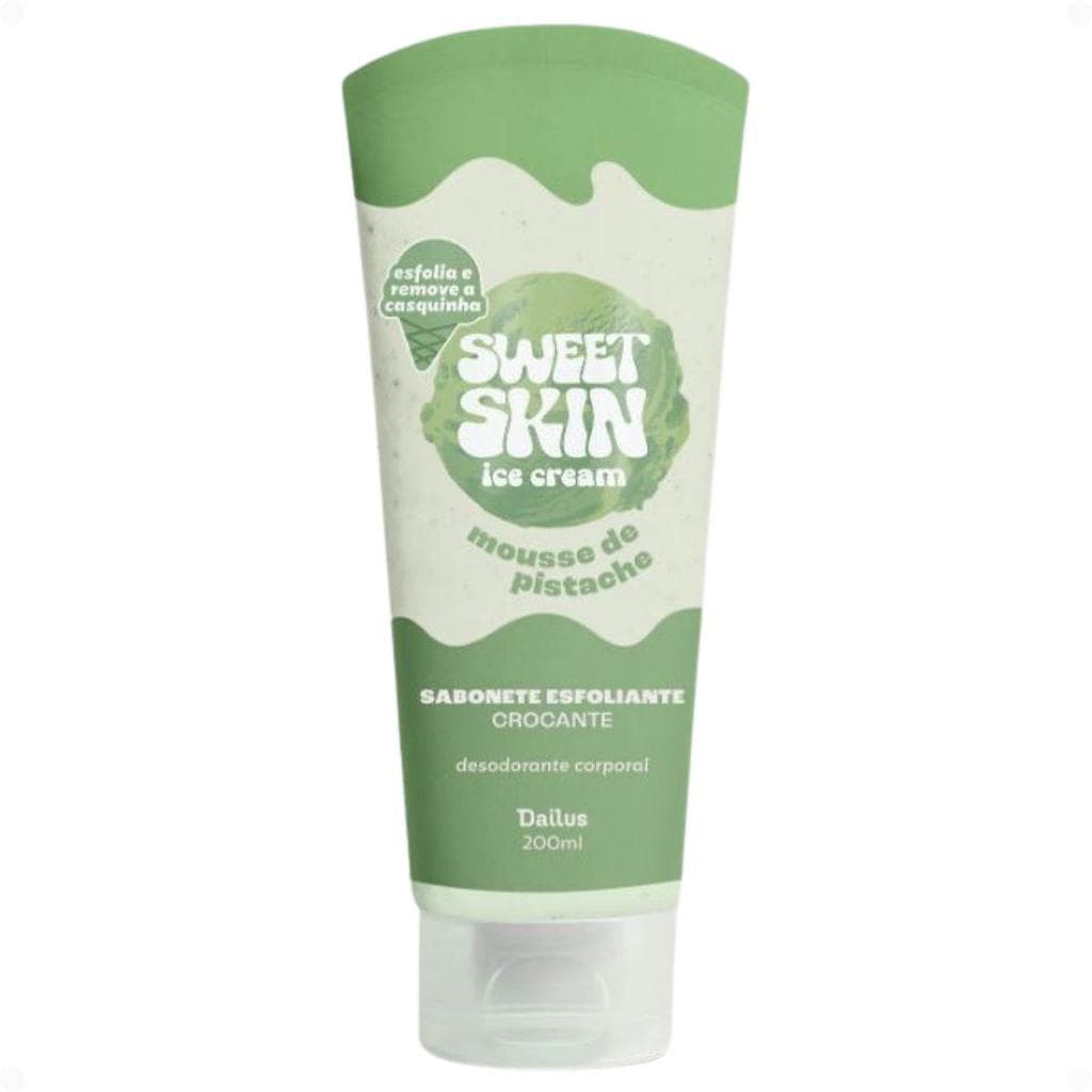 Sabonete Esfoliante Crocante Dailus Sweet Skin Ice Cream Mousse De Pistache 200ml