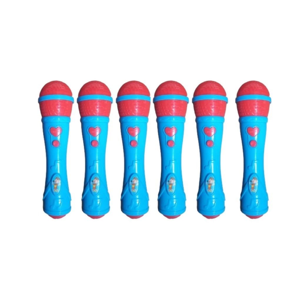 Kit 6x Brinquedo Microfone Musical Infantil Azul - AP TOYS