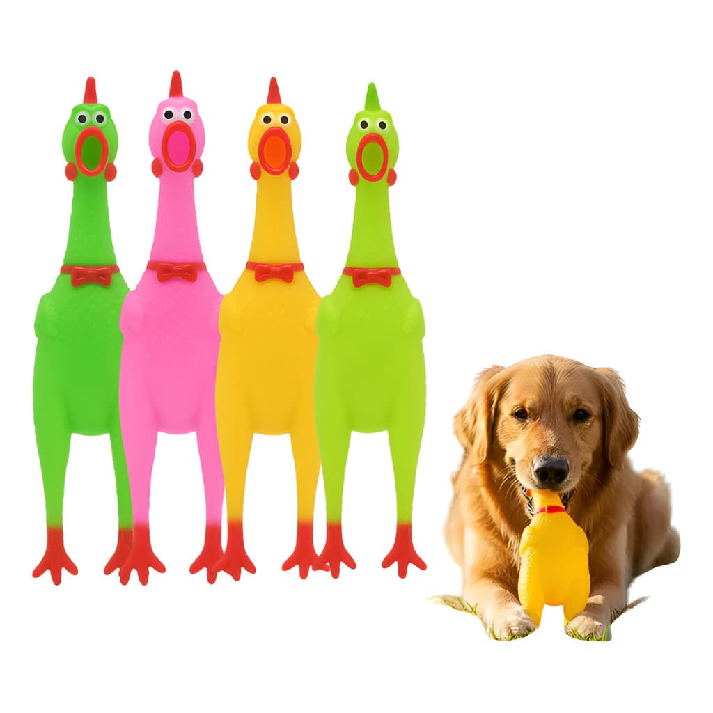 Brinquedo Cães Pet Galinha Sortidas Frango Borracha Mordedor