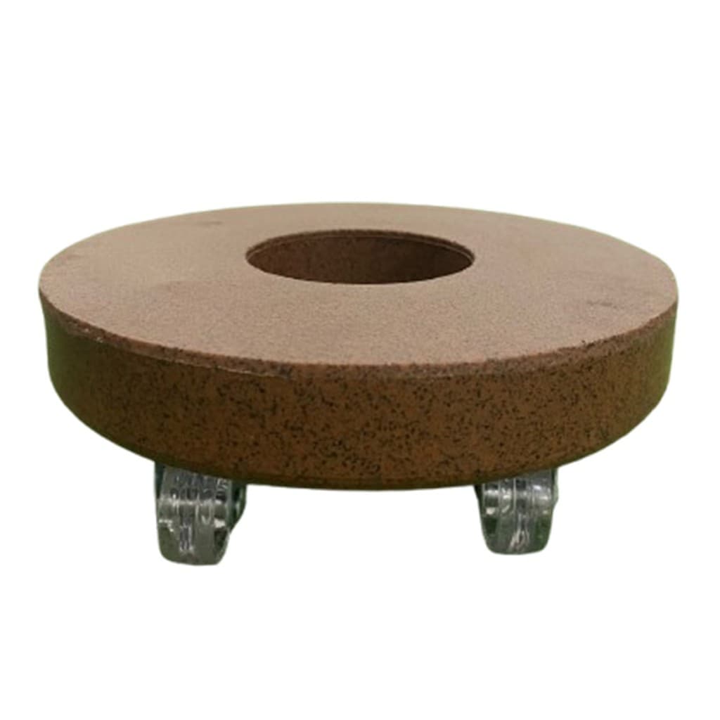 Suporte para Vaso de Planta com Rodinha Transparente Redondo em Polietileno 19 cm