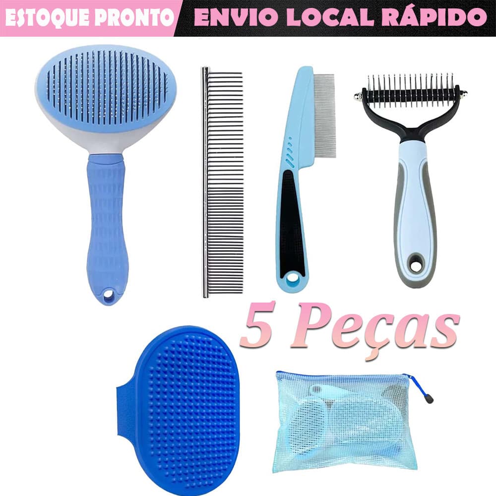 5 peças fácil de limpar barbeador escova de remoção de pêlos de animais de estimação escova de gato escova de autolimpez