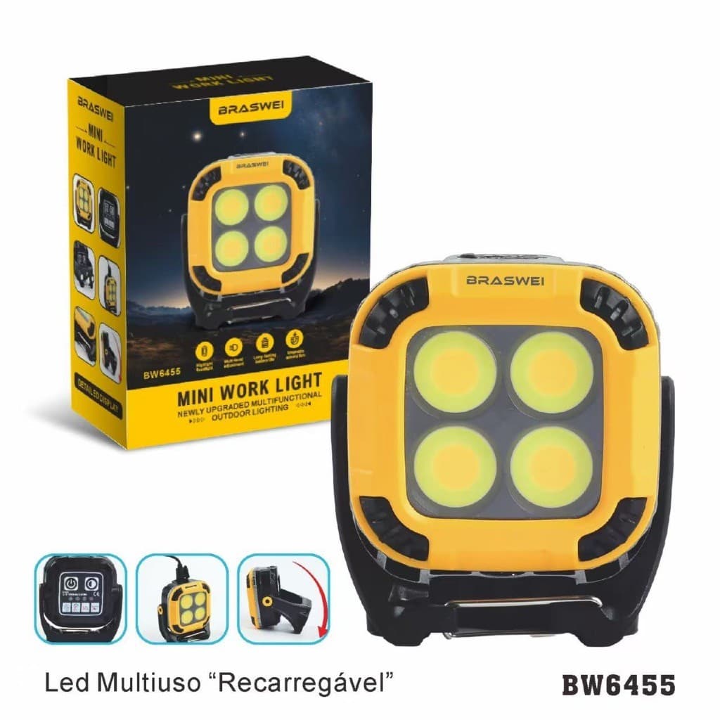 Lanterna Portaril Led Para Acampamento Recarregavel com Gancho Luz Super Brilhante Ao Ar Livre E Interno