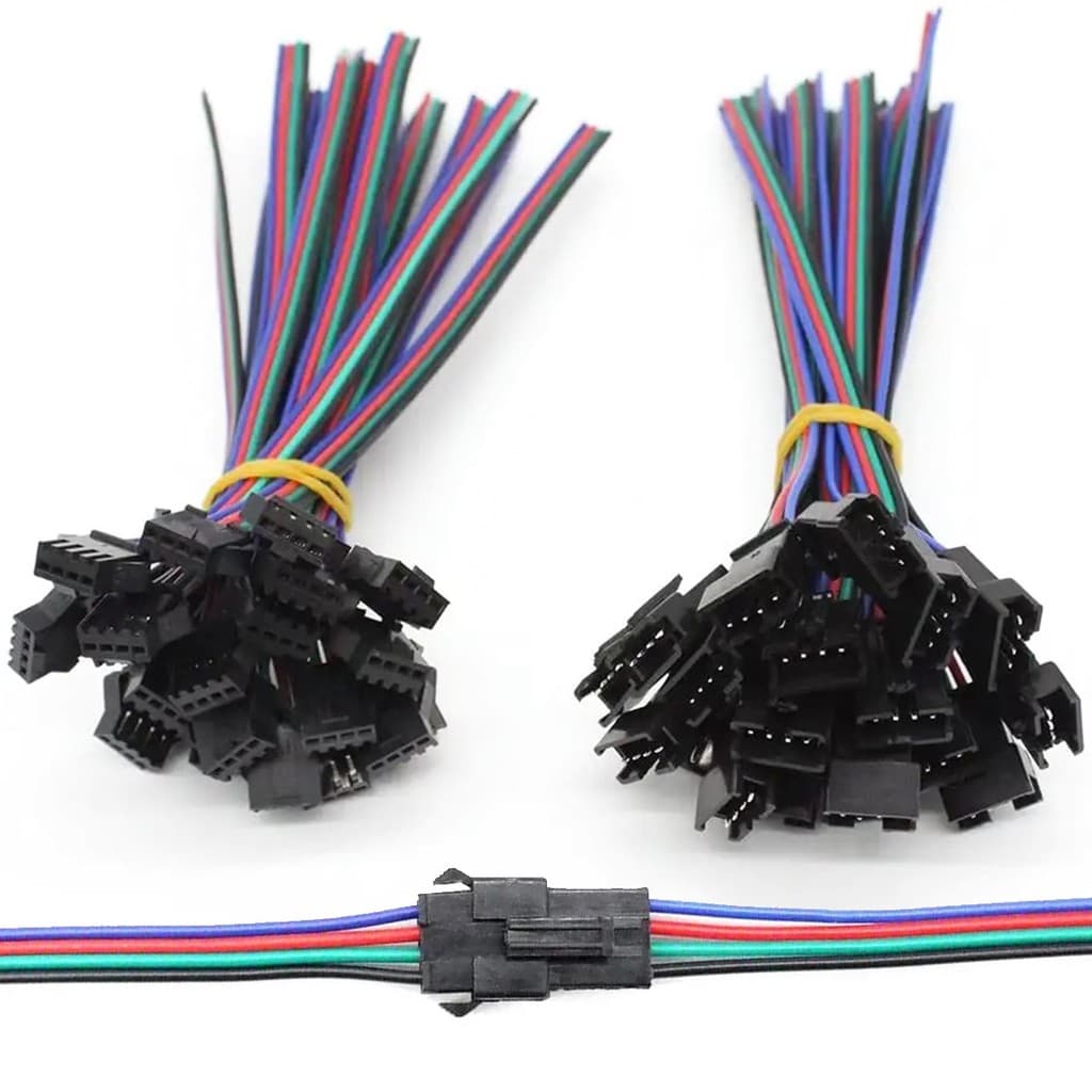 10 Pares Conector Engate Rápido 4 Pinos 4 Fios Macho E Femea