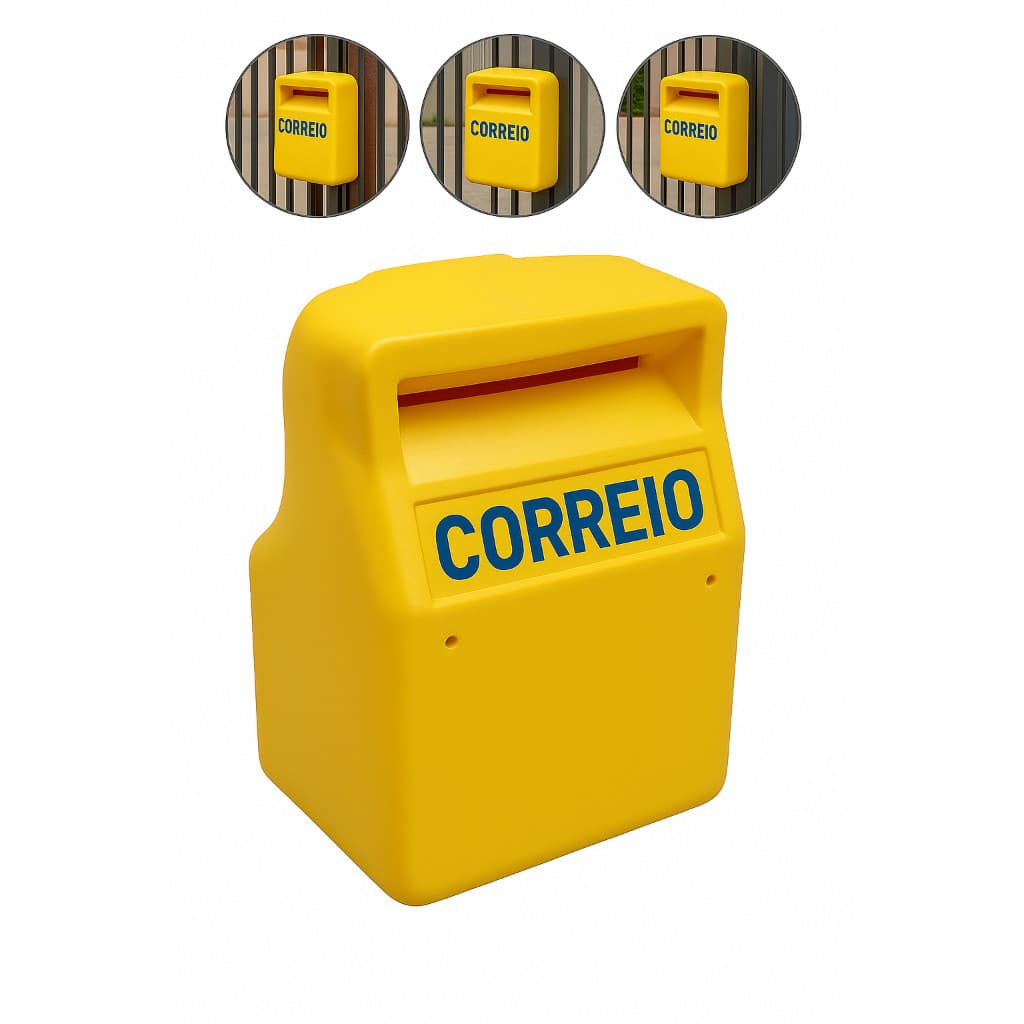 Caixa de Correio Plástica com Tampa e Fecho – Instalação Fácil no Portão, Resistente ao Sol e Chuva