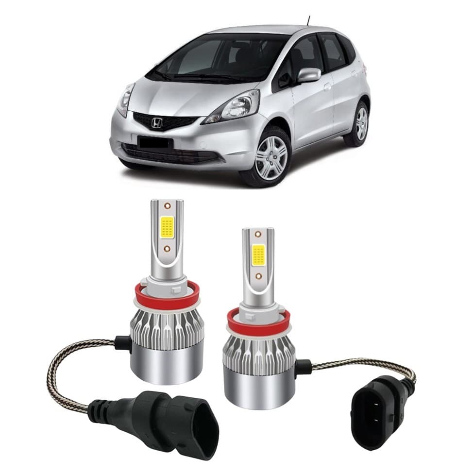 Par Lampada Super LED Farol de Milha Honda Fit 2009 2010 2011 2012 2013 6000k H11
