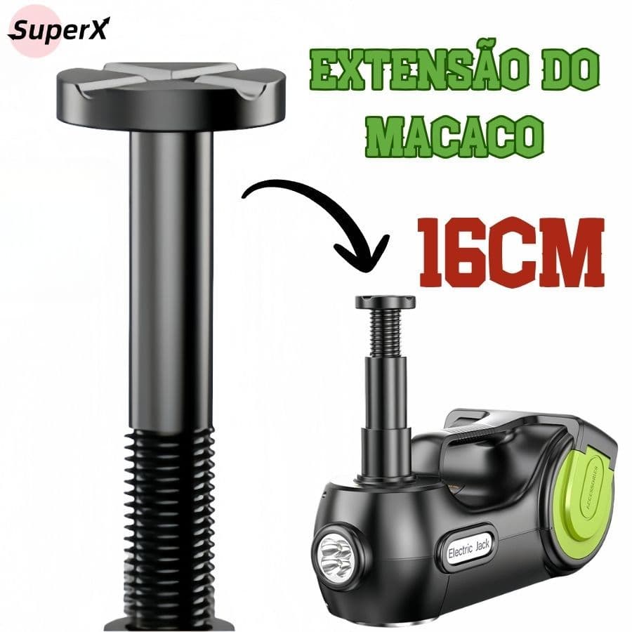Haste de Extensão de 16 cm para Macaco Hidráulico Elétrico 12V 5 Toneladas (macaco não incluído)