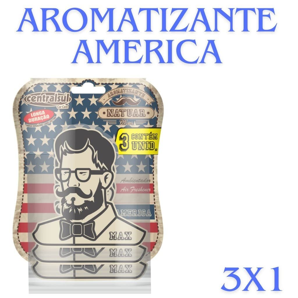 kit 3  Aromatizante Miniatura Men America