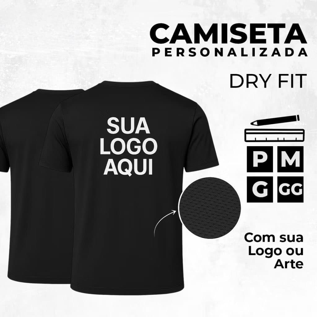 Camiseta Personalizada Com Sua Arte Estampa Grande DryFit Para Academia