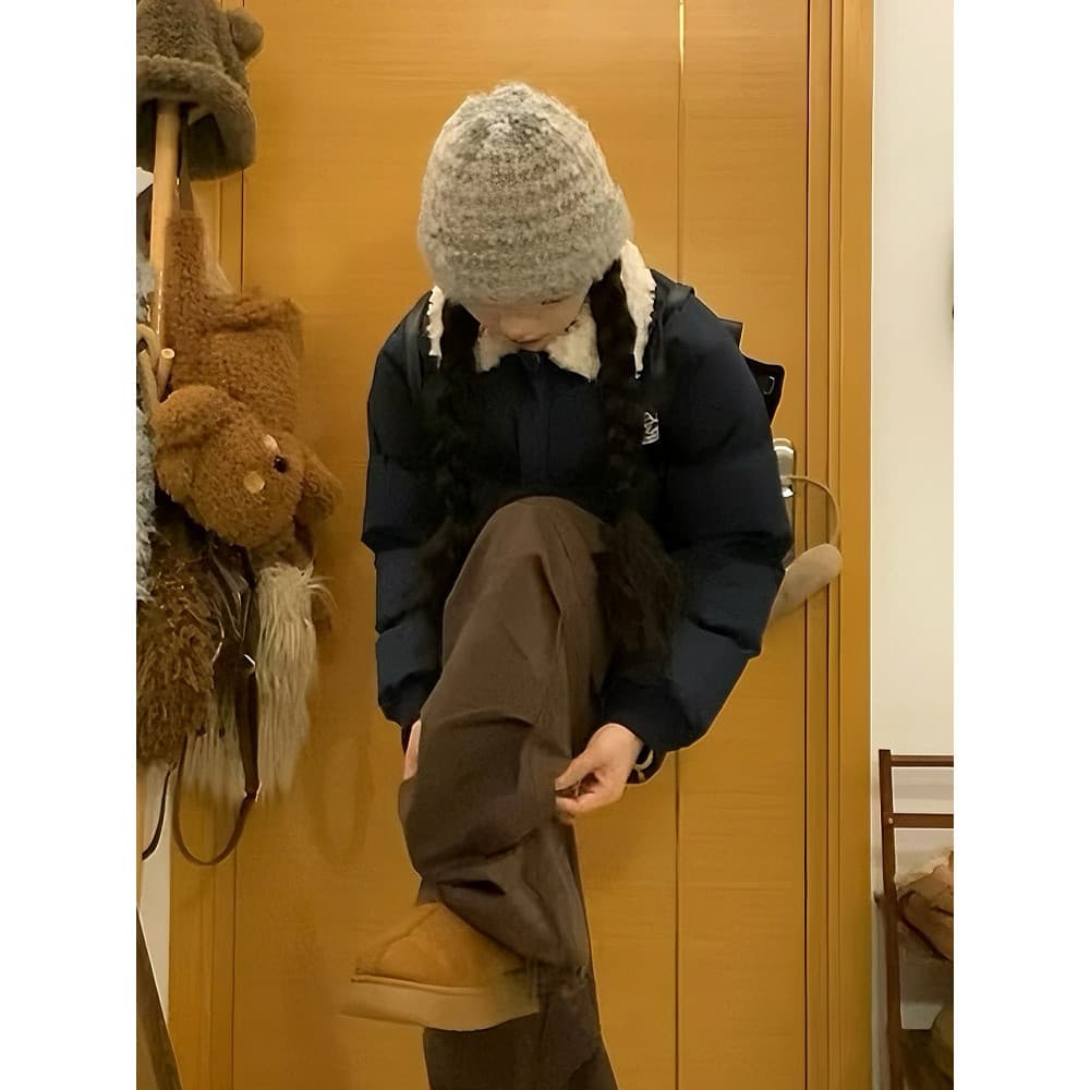Americano Retro curto acolchoado jaqueta feminina 2025 novo estilo jaqueta de pão de inverno grosso acolchoado jaqueta p