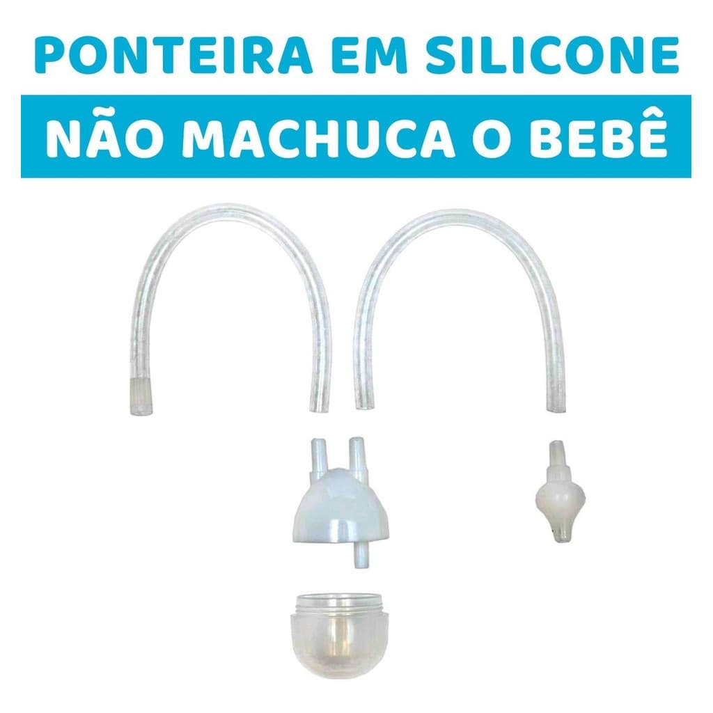 Aspirador Nasal De Sucção Sugador Catarro Para Bebês Infantil Em Silicone Bpa Free Buba