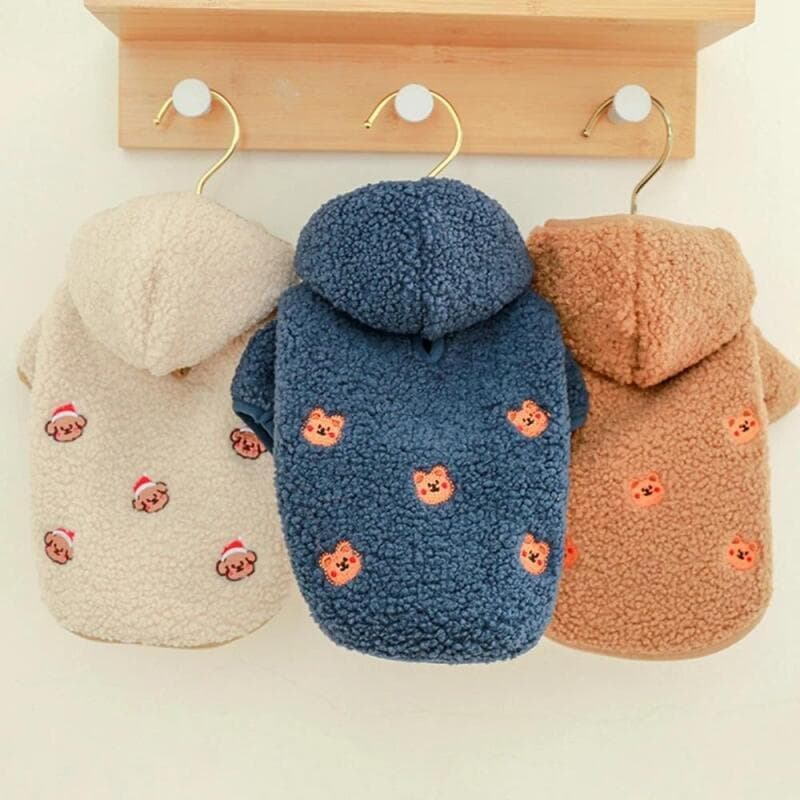 Casaco de Inverno para Cães e Gatos, Roupa de Fleece para Animais de Estimação, Casaco com Capuz, Jaqueta de Pluma para