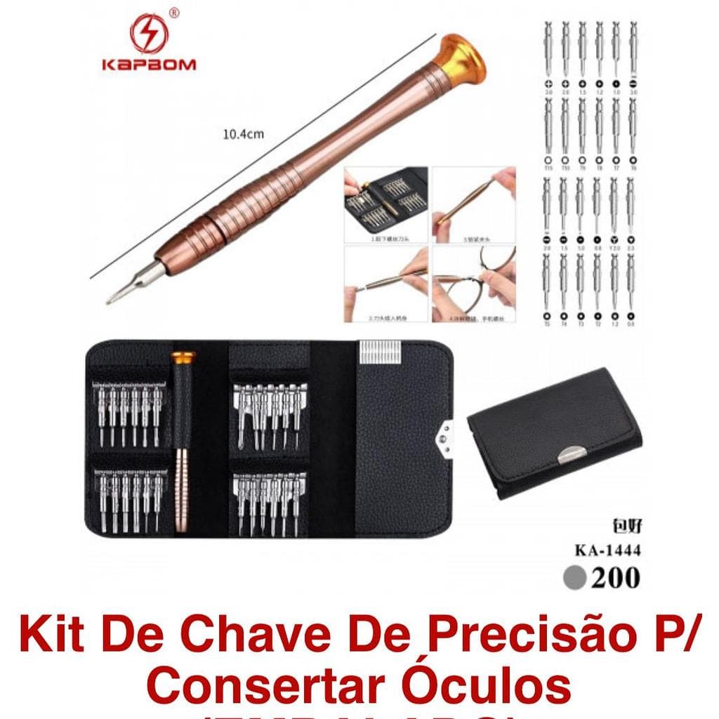 Kit 24 Peças de Chave de Precisão P/ Consertar Óculos