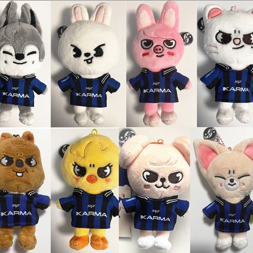 Kpop Idol Stray Kids Bolsa De Pelúcia Chaveiro Pingente Felix KARMA Vestido Boneca SKZoo Bangchan Changbin