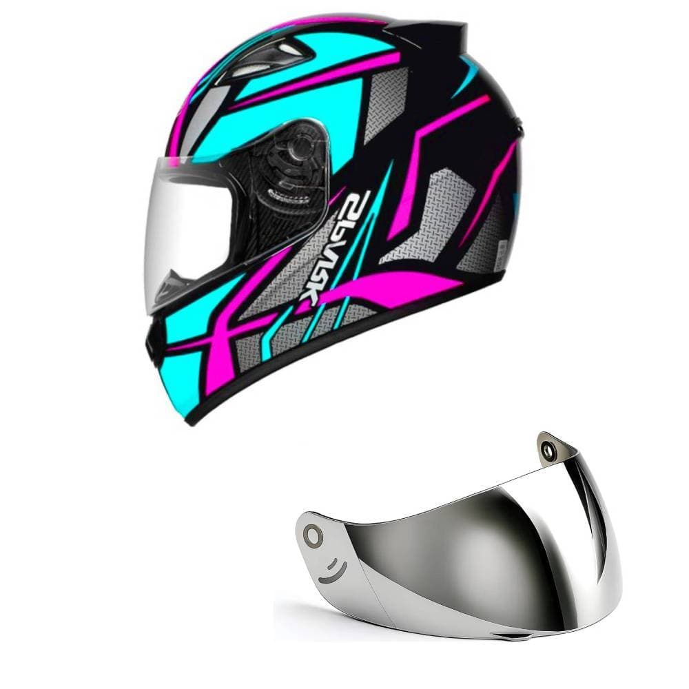 Capacete Ebf New Spark Spider Preto Rosa e Tifanny Mais Viseira Prata