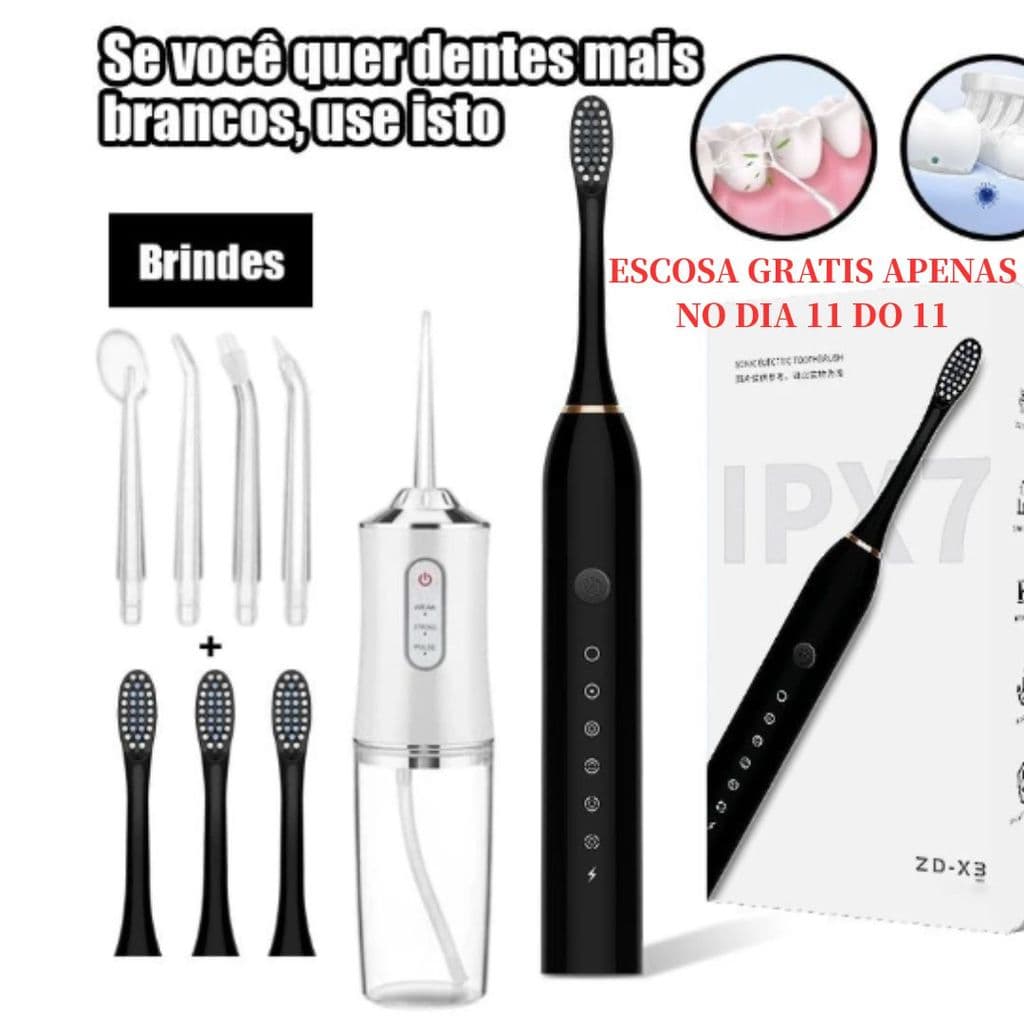 Irrigador Dental Portátil Recarregável Higiene Dental Gengiva Limpeza Bocal Jato de Água Forte